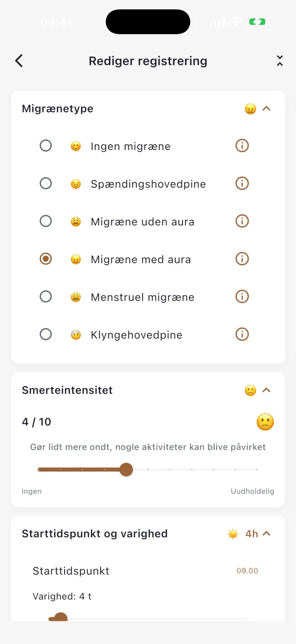 Registrer et anfald på få sekunder