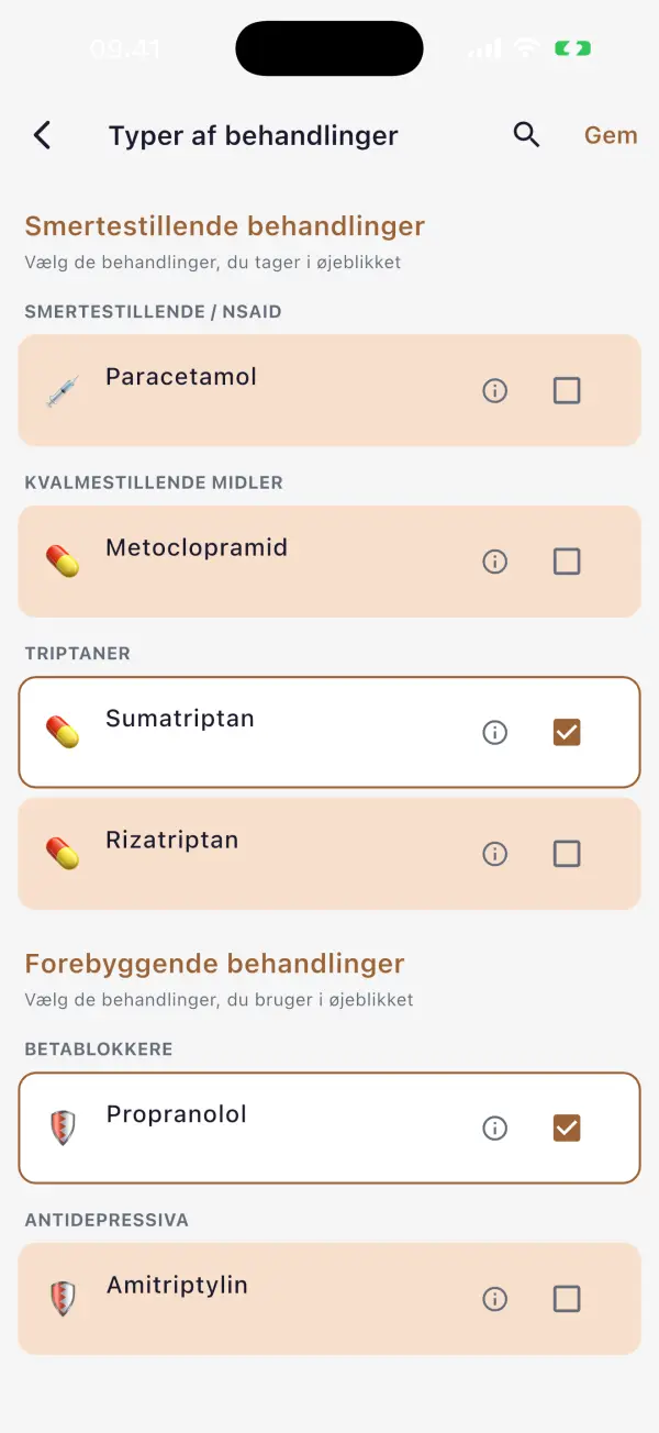 Hold styr på din behandling