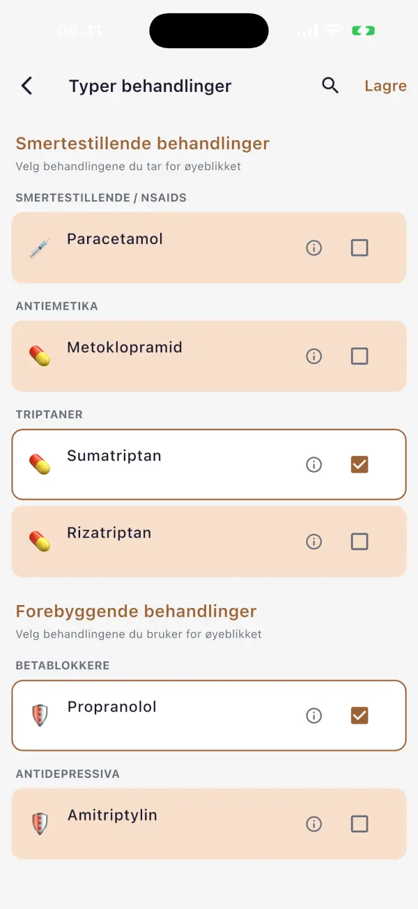 Hold styr på behandlingen din